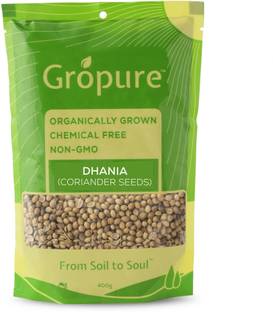 Gropure Organic Dhania (Coriander Seeds), 400g