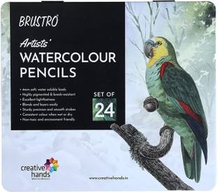 BRuSTRO Watercolour pencil 24 Round Shaped Color Pencils