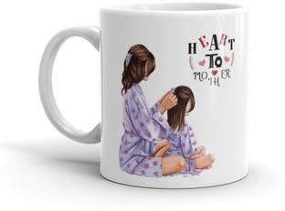 THE MEHRA CREATION HEART TO MOTHER , Mother daughter relation ,Best gift for mom ,mom day cute ceramic white coffee mug(325ml) Ceramic Coffee Mug