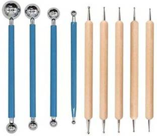Batricher Dotting Tools Set, 9 Pieces Dotting Sculpting Modeling Tools For Mandala Rock Painting, Pottery Clay Craft