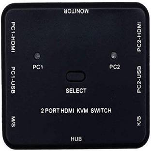 techut 2 PORT HDMI KVM SWITCH Share 2 Cpu with One Monitor Support UHD,4K@30Hz, Support Wire Keyboard and Mouse Media Streaming Device