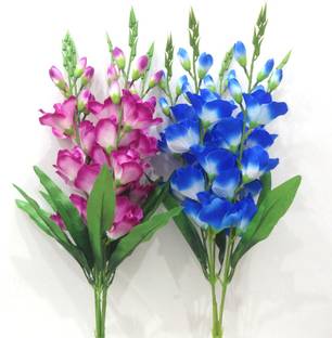 OM COLLECTIONS Gladiolus Artificial Flower Purple, Blue Gladiolus Artificial Flower