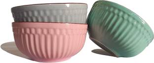 SEPARATE WAY Ceramic Cereal Bowl Ceramic Soup/Dessert/cerelac/ Serving Deep Bowl Set Of 3, 450 Ml,
