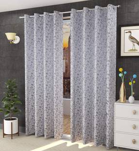 Kraftiq Homes 274 cm (9 ft) Long Door Velvet Room Darkening Curtain (Pack Of 6)