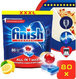 Finish Powerball All In 1 Max 80 tablets Lemon Dishwashing Detergent
