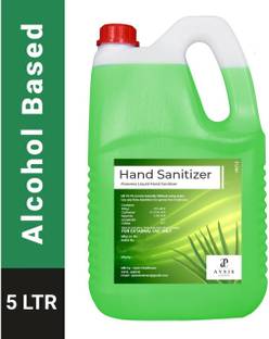 Aysis Aloe Vera Liquid 70% Alcohol Based (Kills 99.99% Germs & Flu Viruses) Sanitizer  Can (5 L) Hand Sanitizer Can