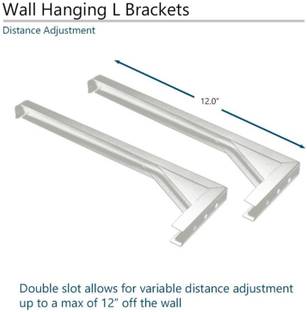 Moiz Universal Projector Screen L Shape Wall Hanger, 11- Inches Adjustable, Brackets/Stand, 30 kg Weight Capcity, White Handrail Bracket Handrail Bracket