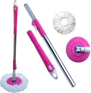 Livronic Stainless Steel Mop Rod Stick | Mops for Floor Cleaning | 360 Degree Rotating Spin Mop Handle Wet & Dry Mop