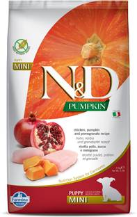 Farmina N&D Pumpkin - Chicken & Pomegranate - Grain Free - Dog Dry Food - Puppy - Mini Breed Chicken, Fruit 2.5 kg Dry Young Dog Food