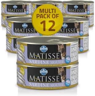 Farmina MATISSE CAT MOUSSE SARDINE - Adult - Cat Wet Food - 12 Cans X 85 Gms each Salmon 0.96 kg (12x0.08 kg) Wet Adult Cat Food