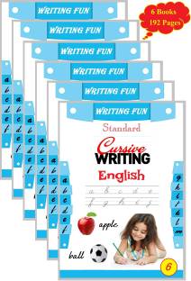 English Cursive Handwriting Practice Books For Kids ( 6 Books ) - English Cursive Writing Practice From Stage 1 To Stage 6