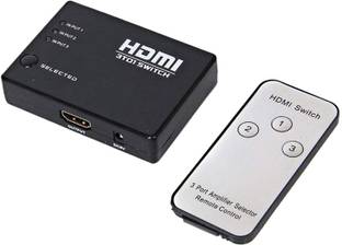 Frackson HDMI Switch Splitter 3-Port 3 in 1 Out Monitor Switch Supports 3D Full HD 1080p High Speed with IR Remote Control Media Streaming Device