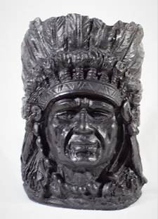 Inara Creation Warrior Face Cigarette Ashtray Grey Polyresin Ashtray