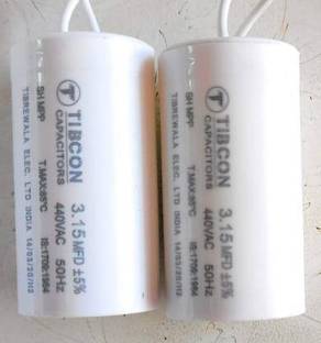 H HADDU Capacitor for Ceiling Fan, 3.15 MFD Capacitor to Increase Speed, White -2 Pieces Motor Control Electronic Hobby Kit