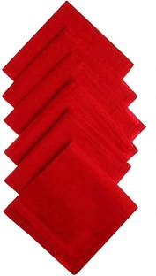 Inara 100% Premium Cotton Stiched Corner ["Red"] Handkerchief