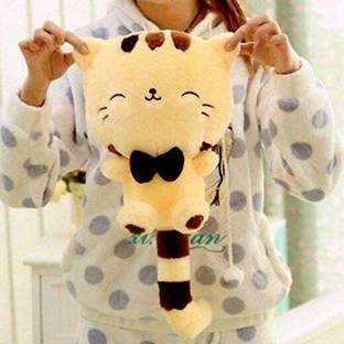 Patly Plush Cute Cat Soft Toy Yellow Design May Very  - 35 cm