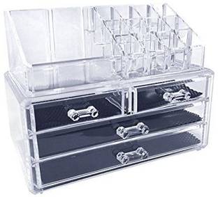 Nyalkaran Cosmetic Organizer 4 Drawer Cosmetic Makeup Jewellery Acrylic Lipstick Storage Organiser Box Jewellery, Makeup Vanity Box