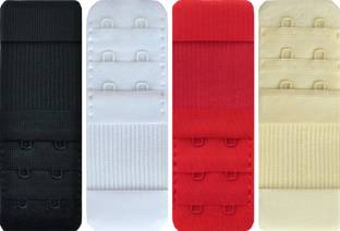 Samjhi Premium Pack of 4 2X3 Elastic Bra Extender for Women Hook Extender