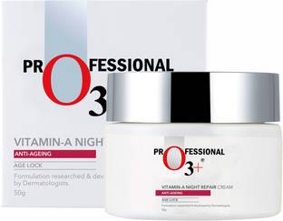 O3+ Anti-Ageing Vitamin-A Night Repair Face Cream Wrinkle Filler Deep Moisturizer for Acne Removal & Even Skin Tone