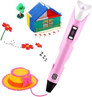 DS Robotics 3D-Printing Pen with LCD for 1.75mm PLA and ABS for 3D Drawing, Doodling, Arts, Crafts, Model Making with 3 Piece 1.75mm ABS Filament Refills (Pink) 3D Printer Pen