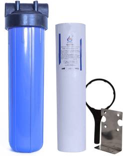करप्लुस 20 Inch Jumbo Whole House RO Water Filter Pre Filter Housing Bowl With Jumbo Whole House RO Water Filter Spun (4.5 Inch OD), Spanner Key (1 Inch Inlet Outlet Size) For Commercial Water Purifier (Blue) सॉलिड फिल्टर कार्ट्रिज