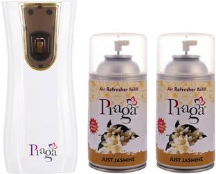 PRAGA Jasmine Automatic Air Freshener Dispenser With Day-Night Light Sensor Automatic Spray White Gold Line