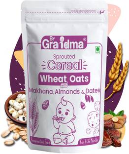 By Grandma Wheat, Dates and Almond, oats, makhana Cereal Mix Baby Food for 10 month babies | Organic Baby Food | Instant Cereal Mix For Babies | Preservative Free Multigrain Baby Food Cereal