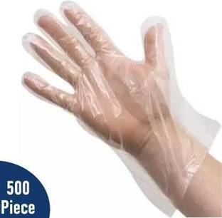 ALVIRO 500 Pcs Disposable Clear Gloves for Cooking, Cleaning, Food Handling, Cosmetics Wet and Dry Disposable Glove Set