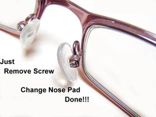 N Specs Nose Pad For Spectacle Frame Eye wear ( 50 piece Nose Pad, 10 Piece Screw, 1 Screw Driver ) Hook Eye
