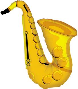 Atpata Funky Printed Saxophone Foil Balloon for Musical Theme Parties, Weddings, Dance Romance Couple Prop, 50th Birthday, etc. Balloon