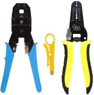 DUMDAAR Modular Crimping tools - fine wire stripping pliers Combo of 3in1 Modular Rj45 Rj11 Crimping Tool, Crimping Manual Crimper