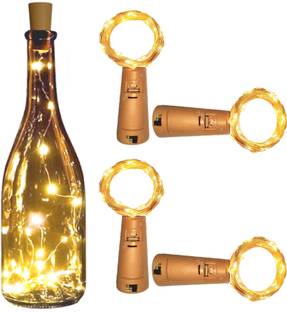 AFTERSTITCH Yellow cork lights led string fairy bottle decoration stopper lights 2mtr 20 Leds