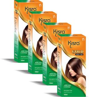KISRA Gold Hair Oil for Frizz Control, Nourish & Bouncy Hair, For All Hair Type Hair Oil