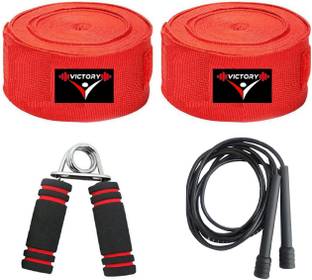 VICTORY Combo Boxing hand Wrap & Skipping Rope With Grip For Fitness , Boxing Boxing Kit