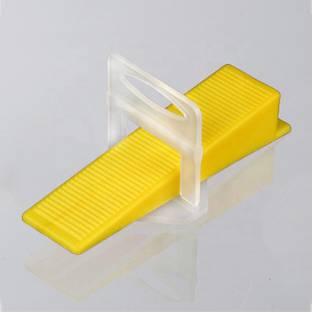 OLLSET Tile Leveling System Wall Floor Spacer Tile Levelling Tools, 50 Wedge and 50 Clips Lever Tool
