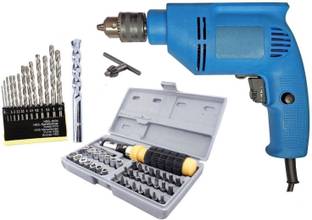 Qualigen 400W 10mm reversible drill machine Viking with Left Right Rotation and variable speed trigger and accessories Pistol Grip Drill