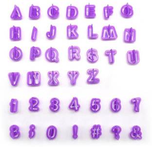 JAMBOREE 40PCs Plastic Alphabet Letter Number Fondant Cake Biscuit Baking Mould Cookie Cutters and Stamps Cake DIY Alphabet Mold Tools Cookie Cutter