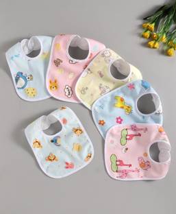 FLIPZON Cotton Bibs Pack of 6 Multicolor
