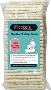 Picckola International 1000 Gramm Rawhide Sticks Twisted Chew Sticks for Dogs Calcium Sticks Beef Dog Chew