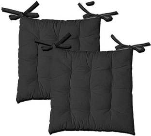 Comfowell Cotton Solid Chair Pad Pack of 2