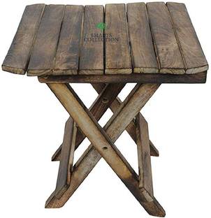 Smarts collection Antique Wooden Folding Stool (Antique | Mango Wood | Small Stool for Children) Solid Wood Side Table
