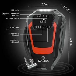 Kortex TI-RG50 150 psi Tyre Air Pump for Car & Bike