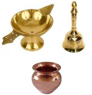 PUCHKOO Brass (Pack of 3) Table Diya