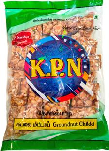 KPN kadalai mittai Kovilpatti Kadalai Mittai - Groundnut Chikki Candy Pack of 2 x 200gm Pouch