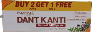 पतंजलि दंत कांति नेचुरल टूथपेस्ट फैमिली पैक (200GM +200GM + 100GM) 500 GM टूथपेस्ट