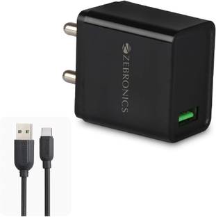 ZEBRONICS 18 W Qualcomm 3.0 3 A Wall Charger for Mobile with Detachable Cable
