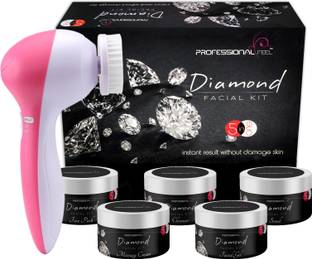 PROFESSIONAL FEEL Diamond Facial Kit With Face Massager For Unisex, In-stat Glow Facial in INDIA