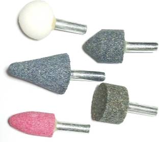 Qualigen 5 Pcs 1/4" Shank Mounted Stones for Dremel and Other Rotary Bit Set Shank Rotary shank bit set Rotary Tool