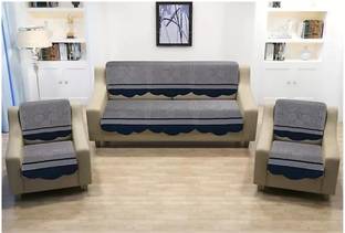 croox Polyester Floral 3+2 Seater Sofa Cover