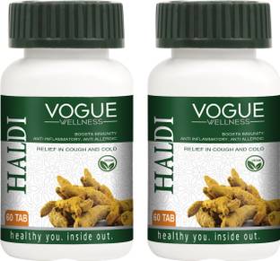 Vogue Wellness Haldi Tablets Immunity Booster, Anti Allergic & Relief in Cold and Cough